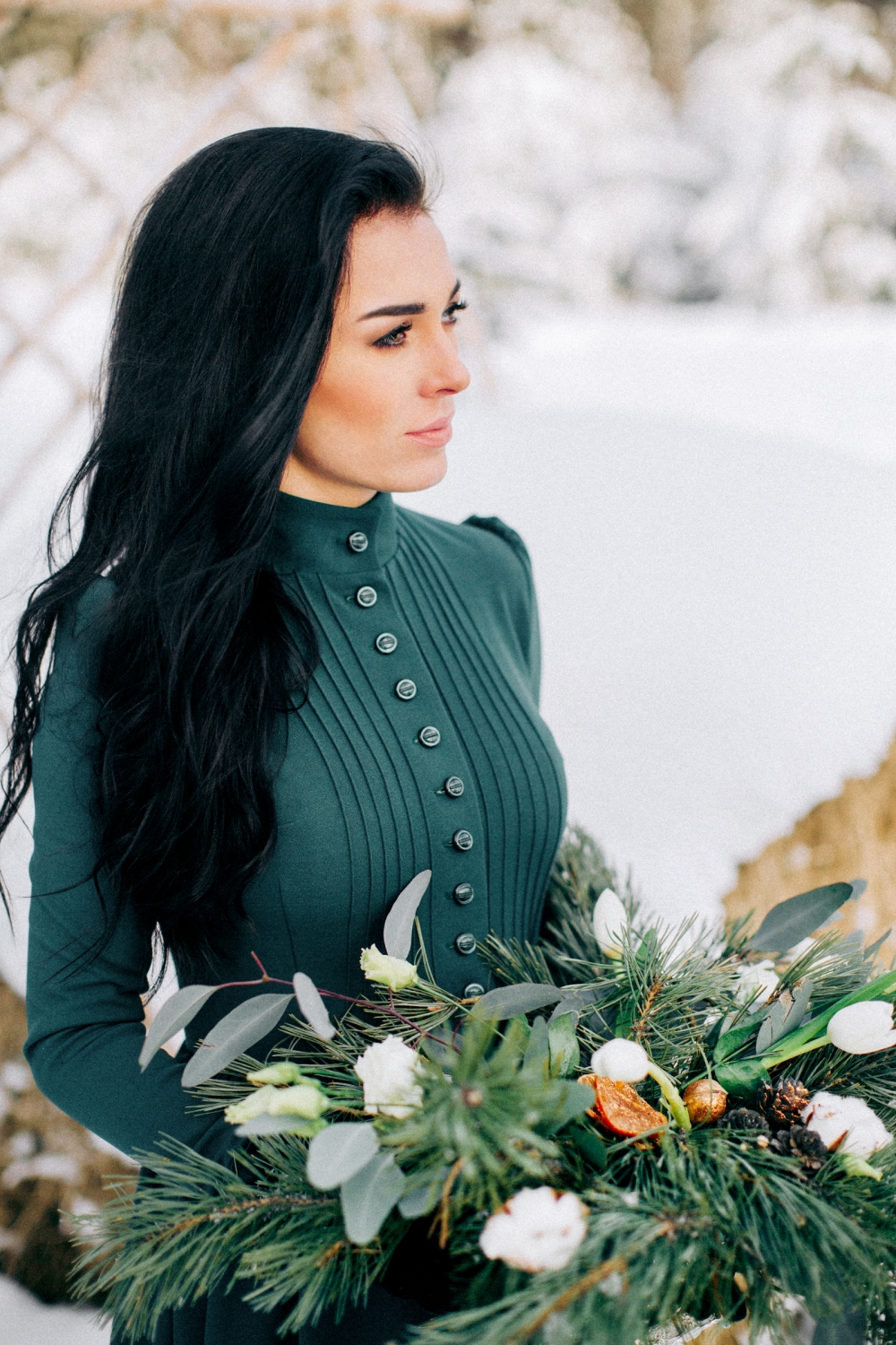 Зимняя свадьба. Зима.   Декор. Свадебный декор. Зимний букет. Еловый букет. Букет из елки. 