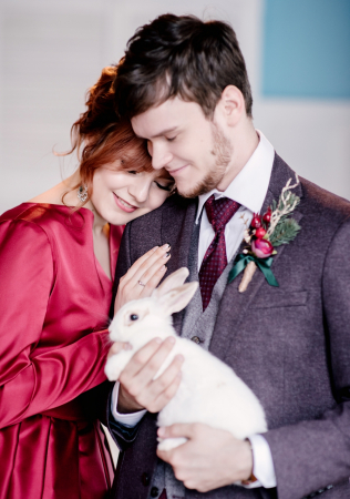 зимняя свадьба в красном, зеленом и белом цвете, фотограф МАСЛОВА ВИКТОРИЯ