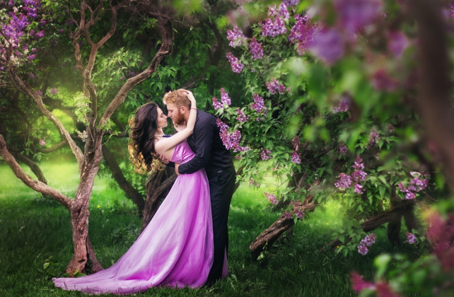 фотосессия love story в цветущем саду, фотограф ТИХОВА АЛЕКСАНДРА
