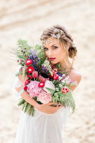 Фото с букетом