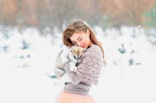 Милые щенки-хаски