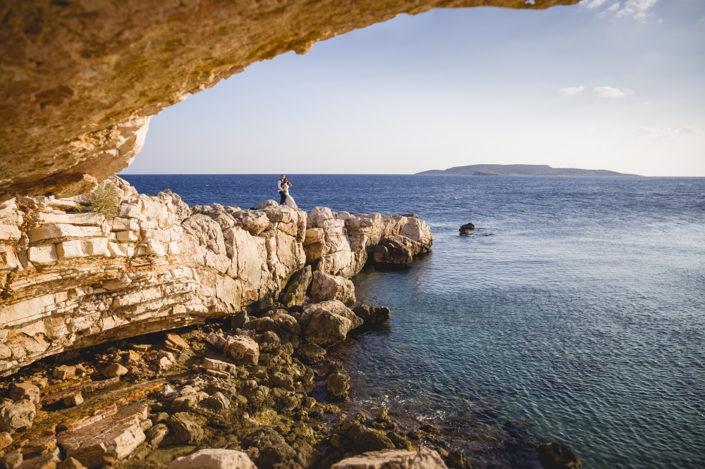 Свадебная фотосессия у моря Татьяны и Андрея в Афинах (Греция)