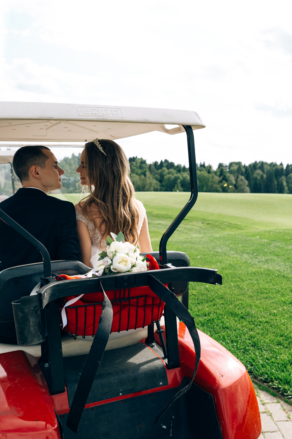 golf cart, свадебная фотосессия, свадьба, свадебные фотографии, свадебный,  подготовка к свадьбе, Свадебный фотограф Москва