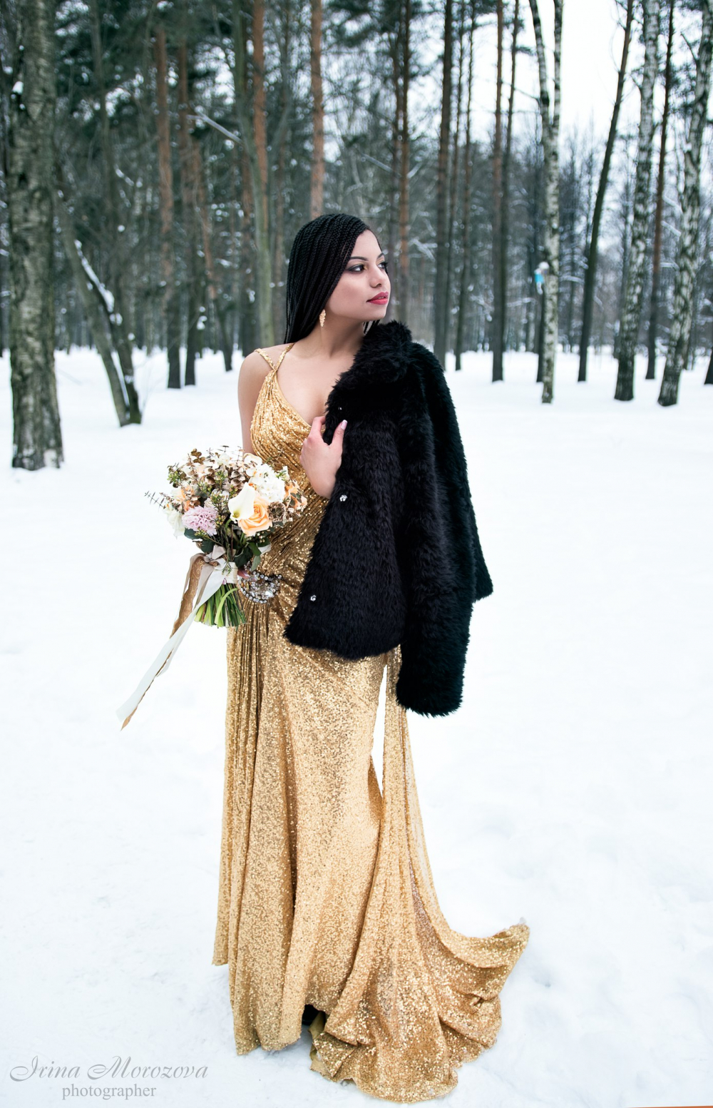 Зимняя фотосессия в лесу 👗 Платья в аренду и напрокат Story Dress Москва