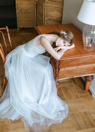 Образ невесты в небесно-голубом платье