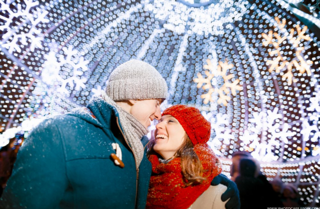 зимняя фотосессия лав стори, вечерняя новогодняя фотосессия, фотограф АНТОН КУЗНЕЦОВ