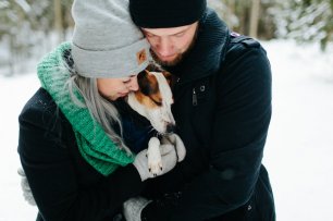 Зимняя фотосессия love story
