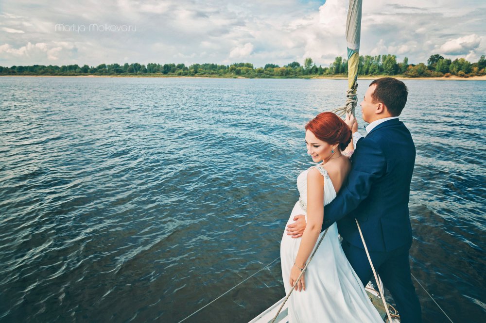 фотограф Нижний Новгород, свадебная съёмка, образ невесты, образ жениха, свадебная прогулка на яхте