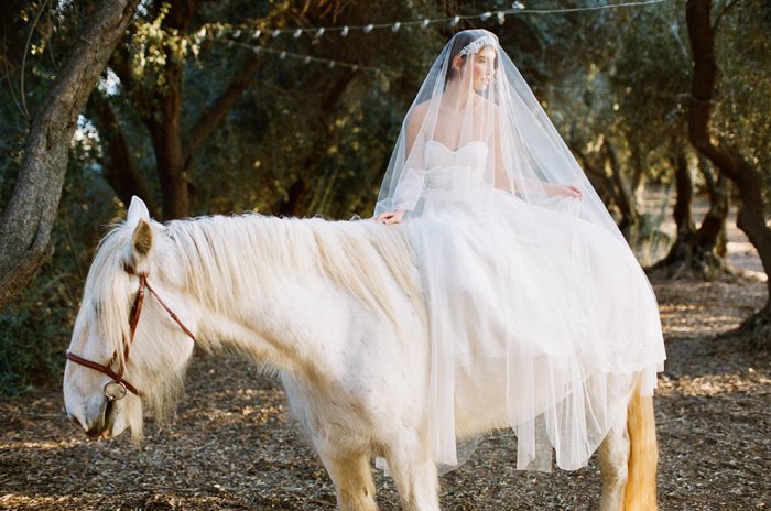 Фотосессия невесты на лошаде
