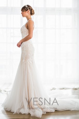 Свадебное платье "Пеони Пудра"