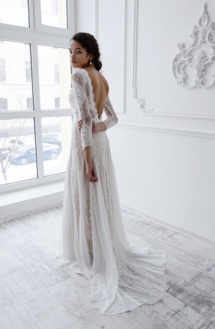 Кружевное свадебное платье в стиле бохо-шик