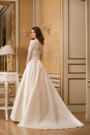 Платье А-силуэта из шелкового микадо