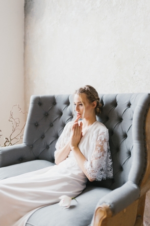 Дизайнерское свадебное платье из шелка на заказ