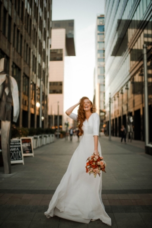 Шелковое свадебное платье