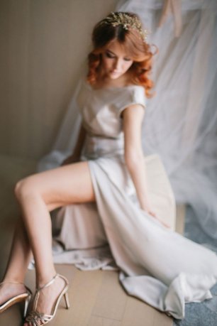 Шелковое свадебное платье