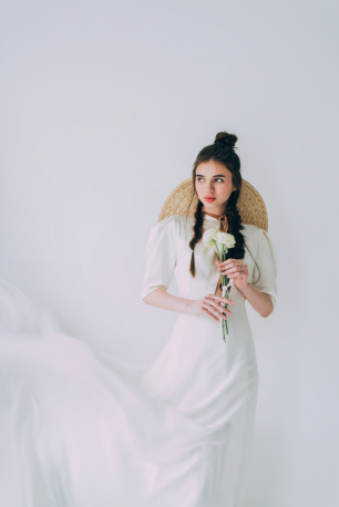 Свадебное платье из натурального шелка