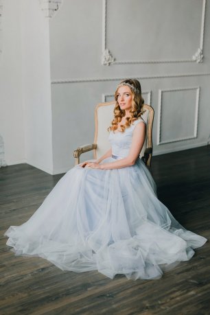 Воздушное фатиновое свадебное платье