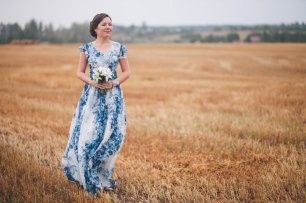 Шелковое свадебное платье