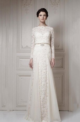 Кружевное свадебное платье