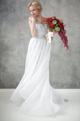 Серое свадебное платье Vera Wang