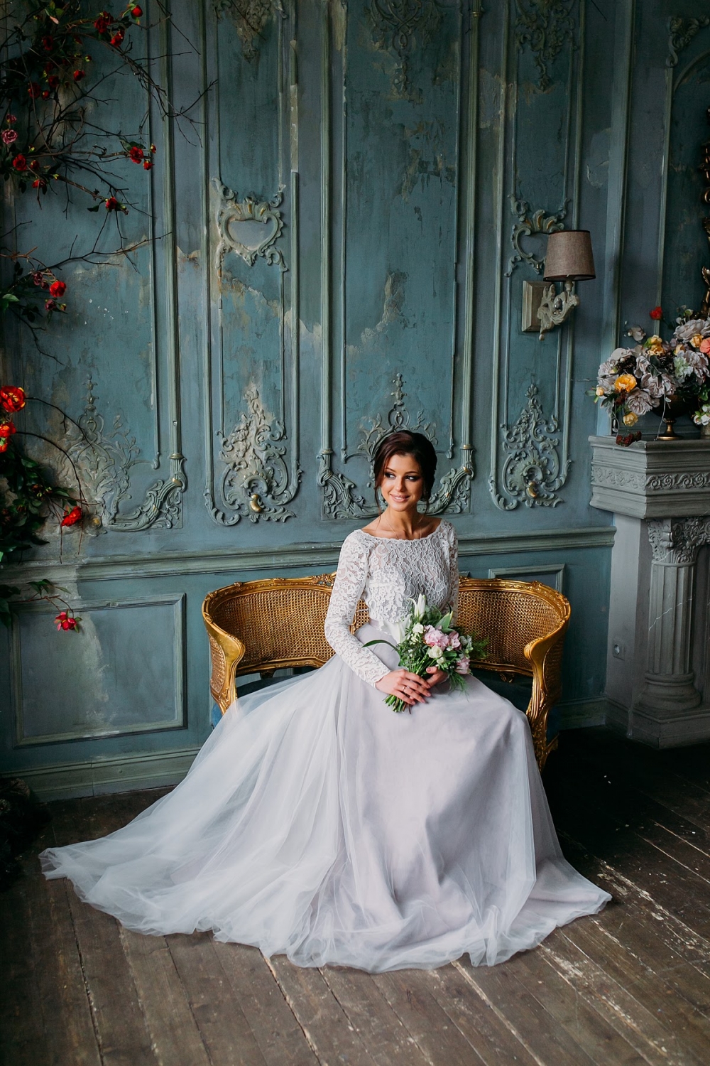 Свадебное платье "Роскошный букет сирени"