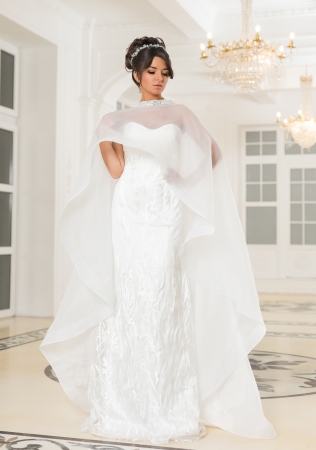 накидка кейп невесты, свадебное платье АМБАССАДОР
