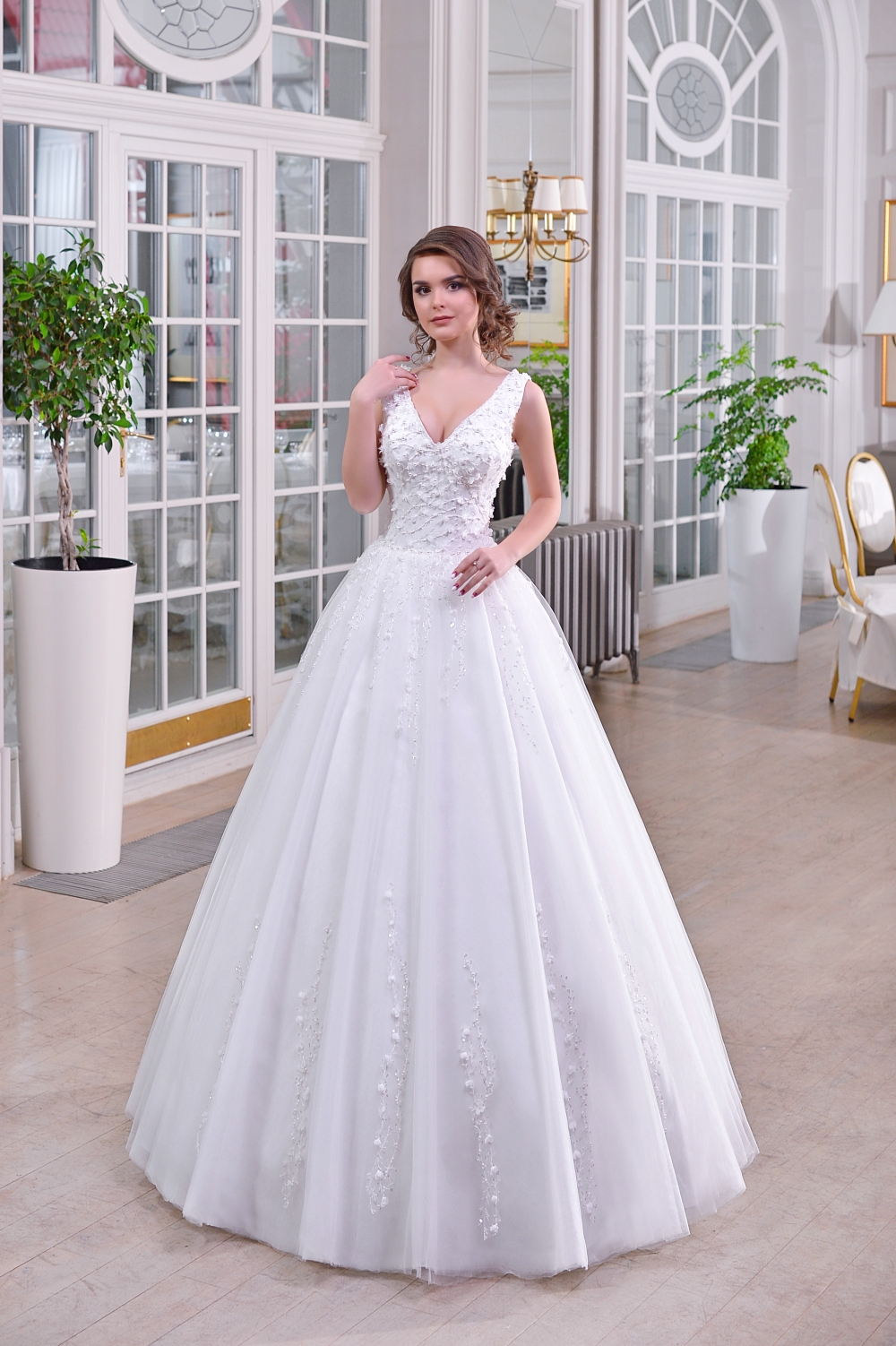 Ада - стильная модель свадебного платья с юбкой А-силуэт