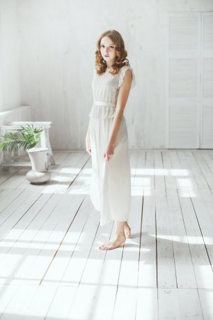 Платье Моника - удлиненное платье из натурального шифона