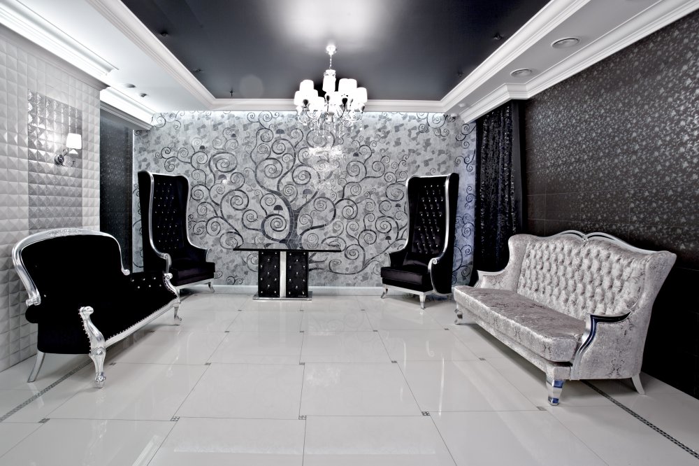 Черно белый интерьер гостиной фото — Портал о строительстве, ремонте и дизайне