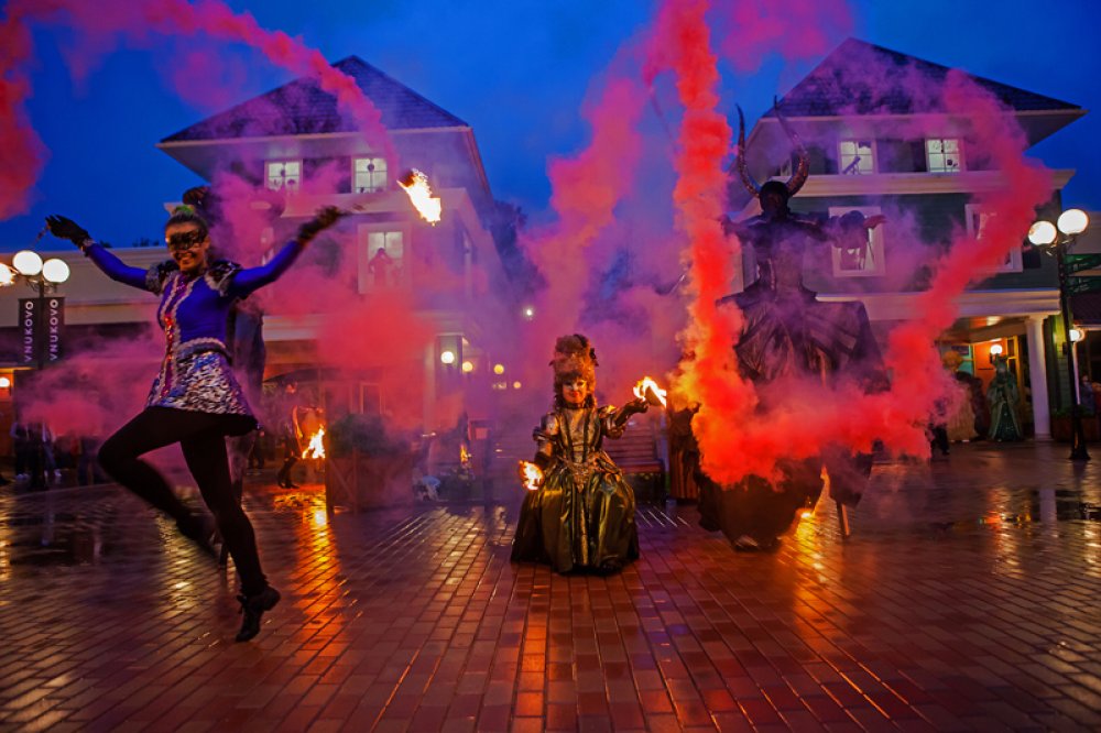 Фаер шоу Венеция на открытии Внуково Аутлет