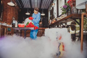 Создание обстановки при помощи азота с шоу Ньютона