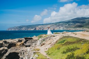 Восхитительный пейзаж на свадебной фотографии