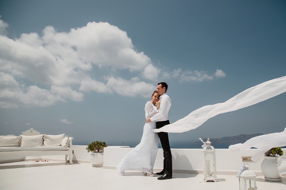 Свадебная церемония на в Греции на о. Санторини, площадка для церемонии Dana Villas, 
17.07.2013 года Екатерина & Александр