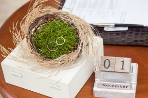 Подушечка для колец в эко-стиле