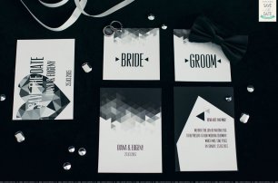 Приглашения в черно-белом дизайне