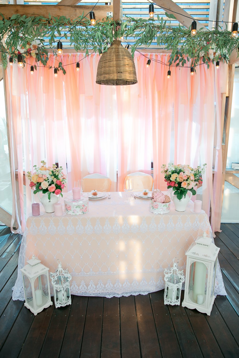 Персиковая свадьба оформление зала