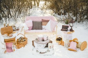 Декор зимней свадебной фотосессии