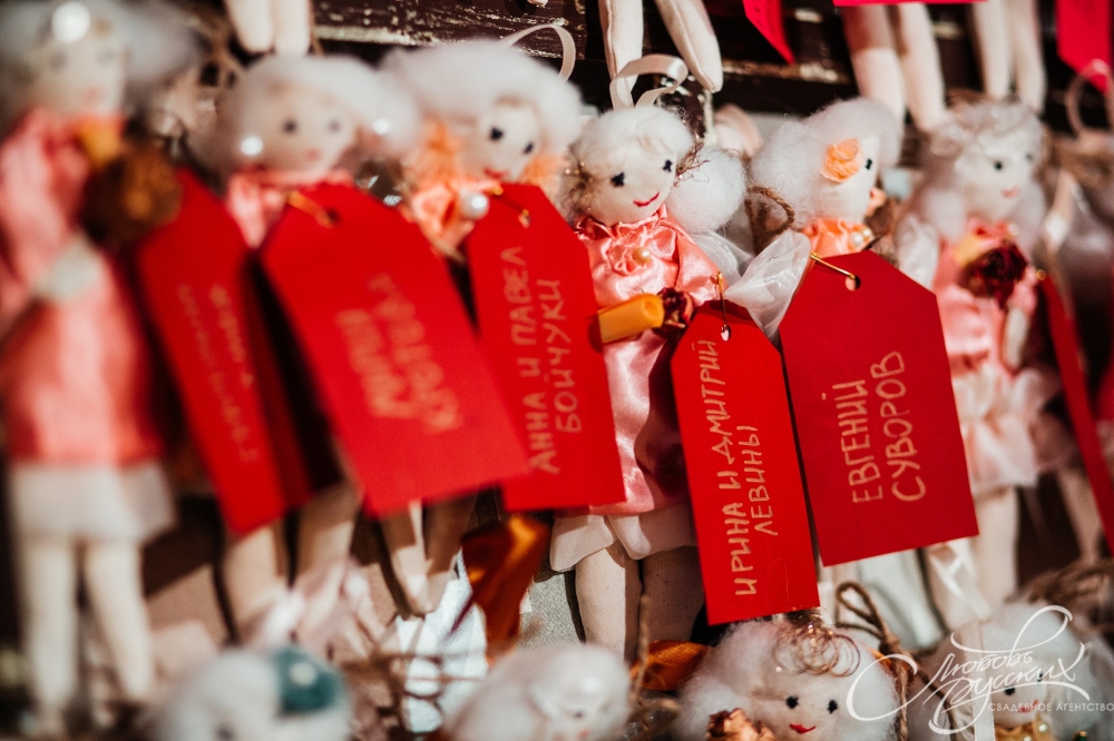 План рассадки и подарки гостям.