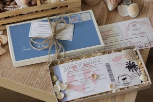 Приглашения в виде билета на самолет