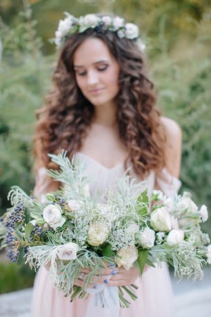 Мятный букет невесты