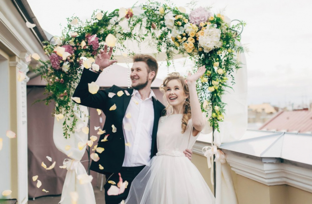 свадьба на крыше, свадебная церемония на крыше, организатор ARTEMEVA EVENTS