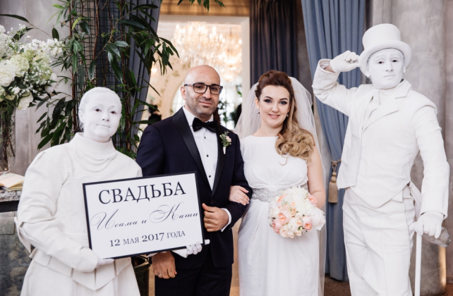 welcome-зона на свадьбе, живые статуи на свадьбе, организатор LOVE.ME