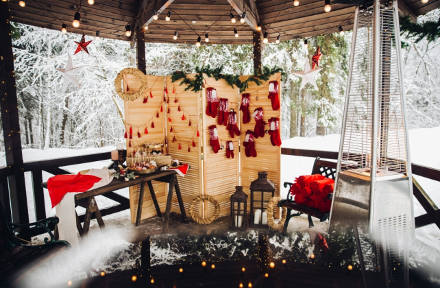 welcome-зона на свадьбе, декор зимней welcome-зоны, организатор LOVE.ME