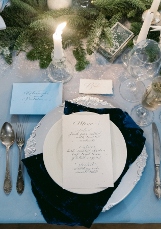 зимняя свадьба в серебряном и голубом цвете, организатор SERENADA-СТУДИЯ СВАДЕБ