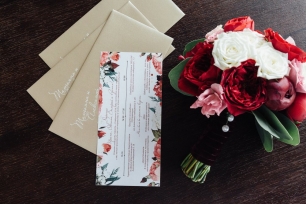 Букет невесты в цвете марсала