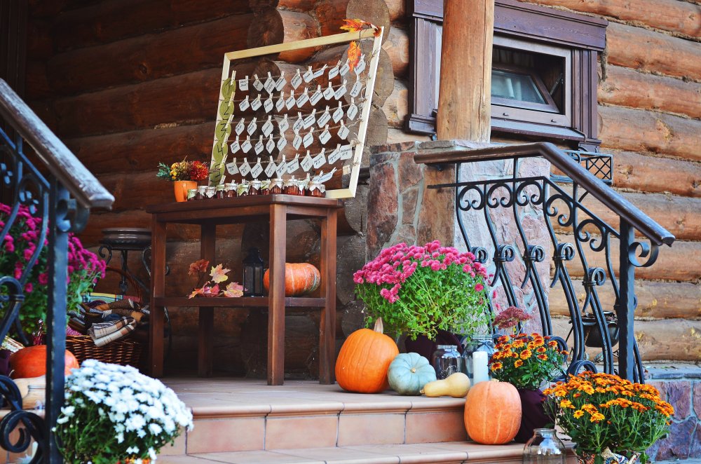 Welcom zone на осенней свадьбе