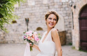 Розовый букет невесты