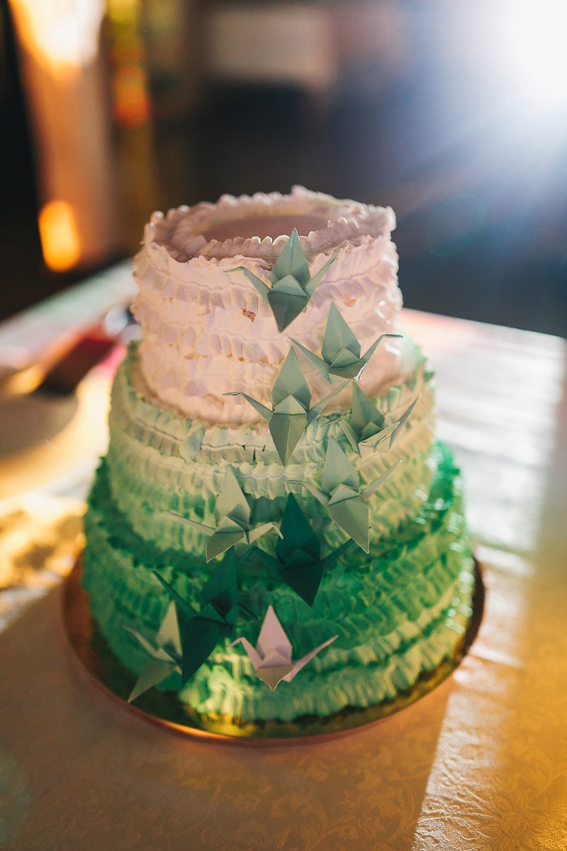 Свадебный торт с оригами № 1721