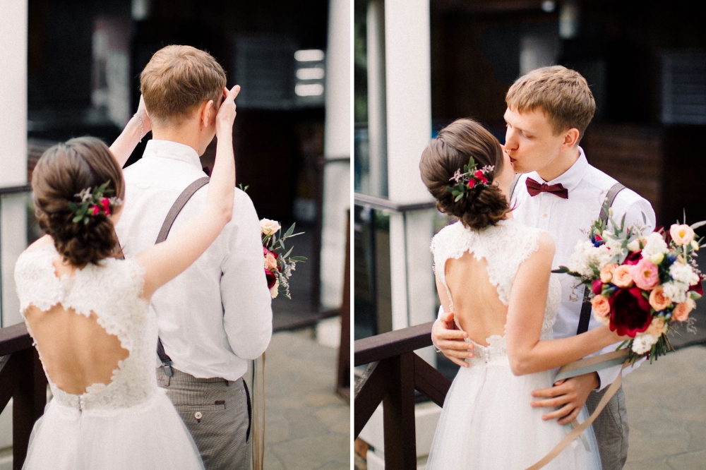 Самый волнующий момент свадьбы - первая встреча Марианны и Ильи.