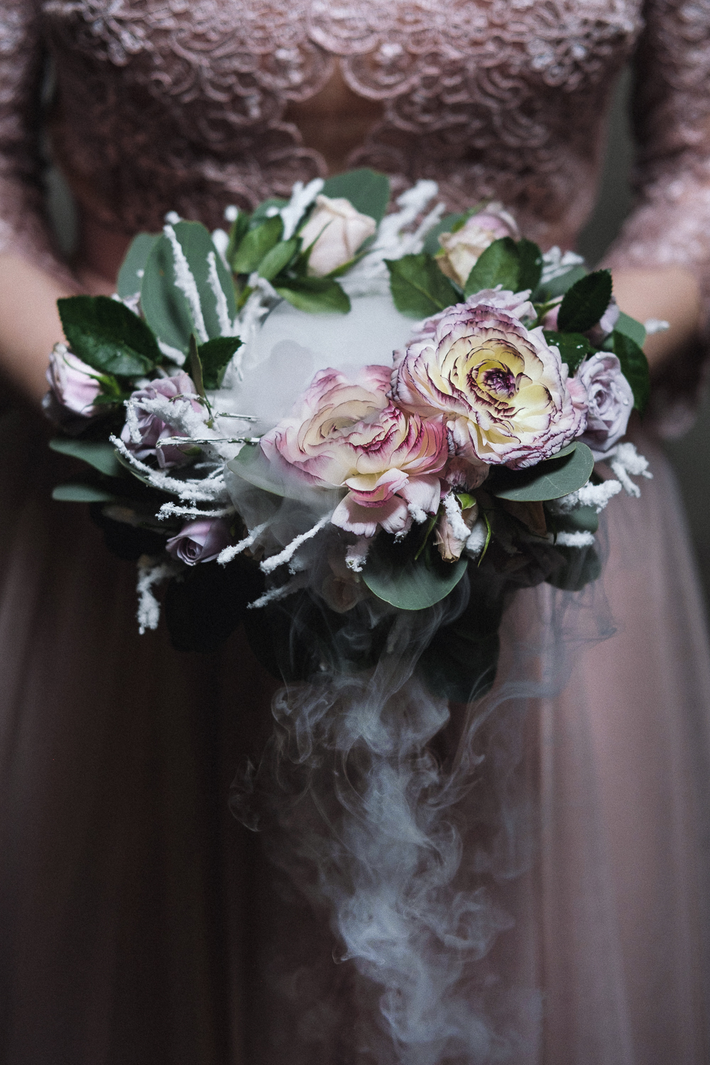 Свадебный букет. Дым в букете. 
